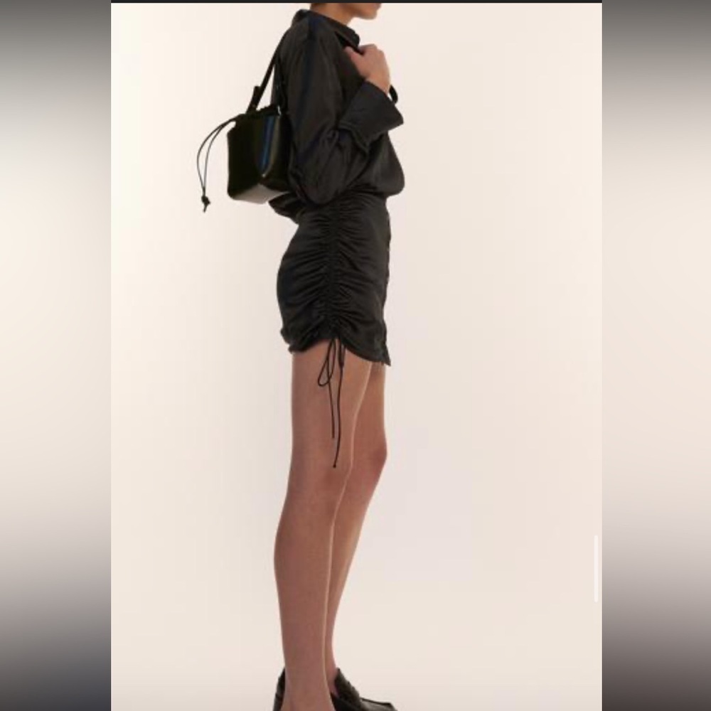 Draped Satin Mini Dress